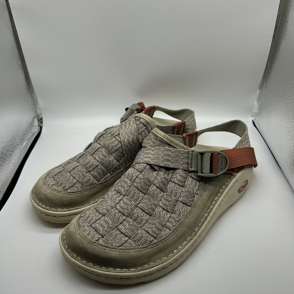 Chaco Shoes Men's 10 Canyon Woven Clogs Hut Fungi Light Gray Suede Outdoor